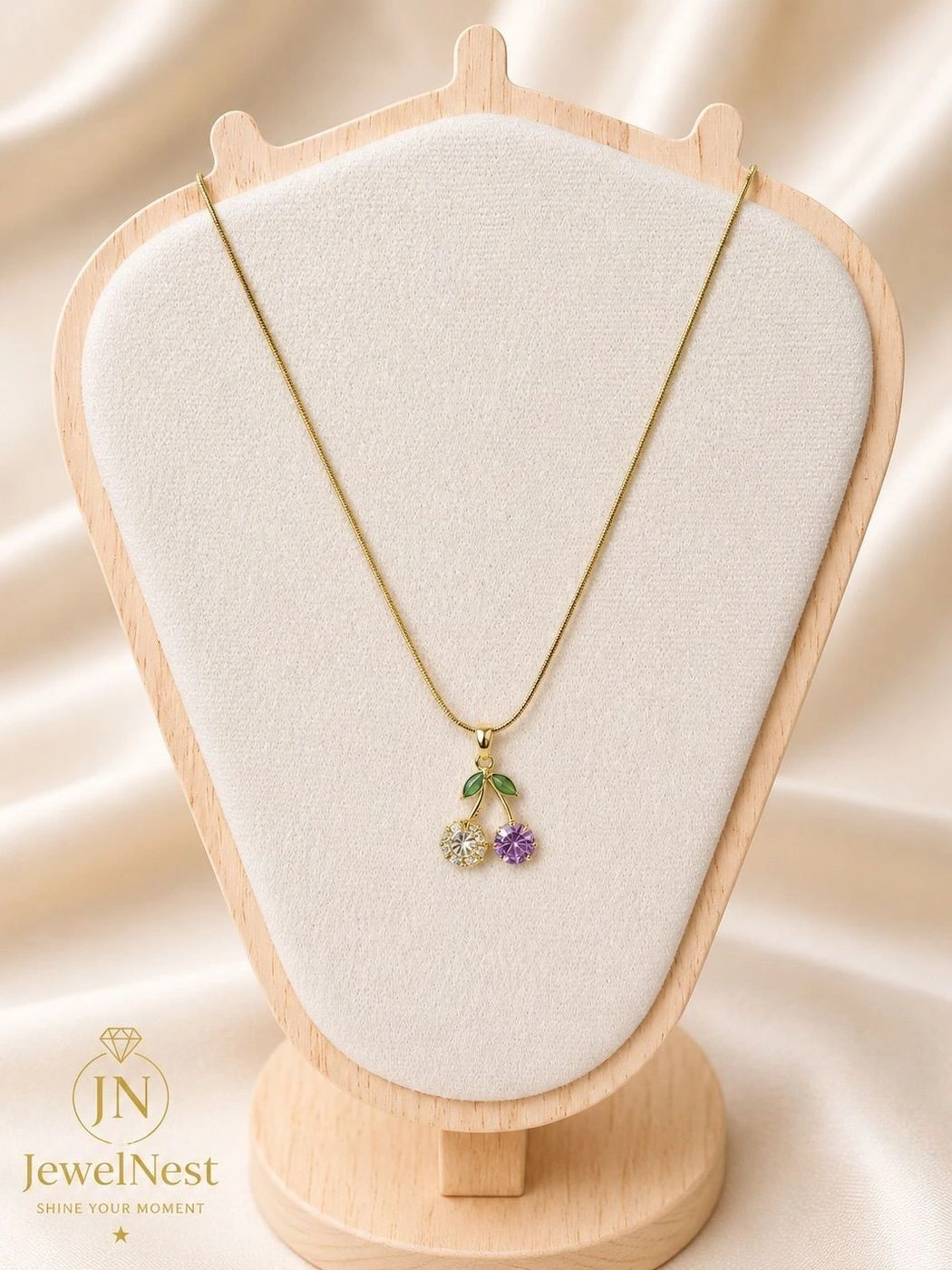 Lavender Cherry Necklace