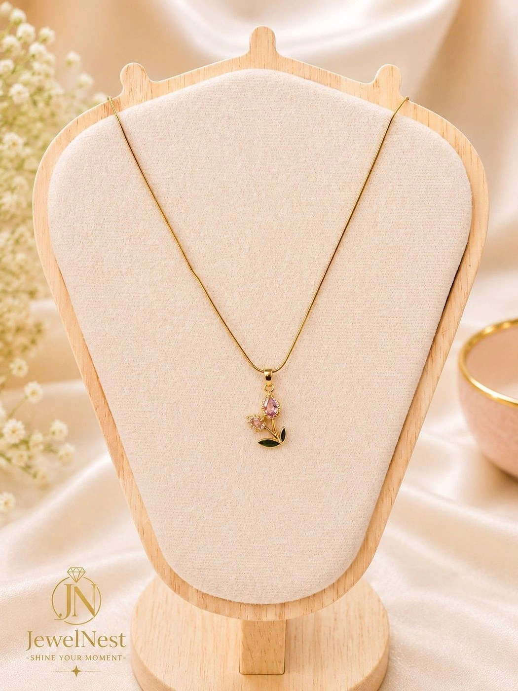 Pink Tulip Whisper Necklace