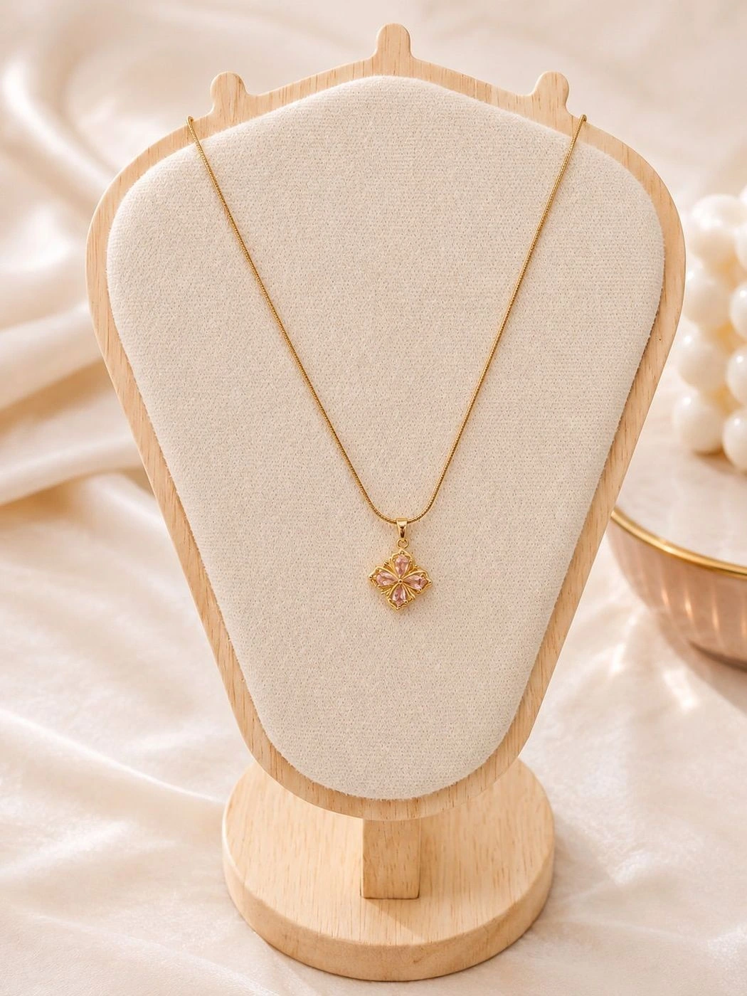 Blush Petal Charm Necklace