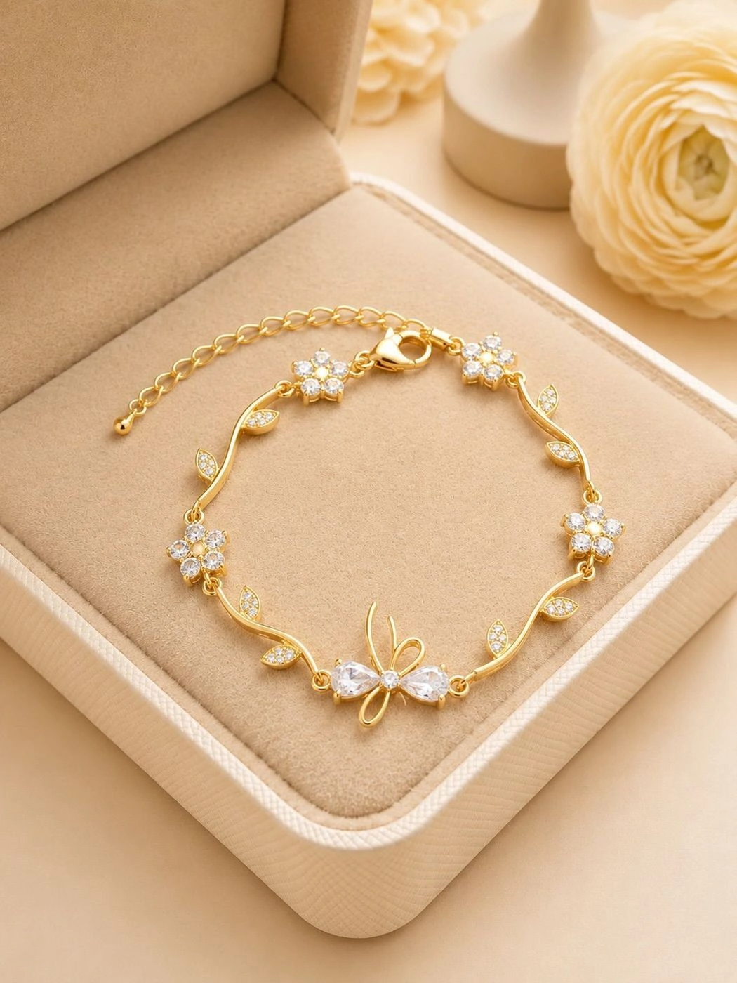 Golden Petal Wings Bracelet