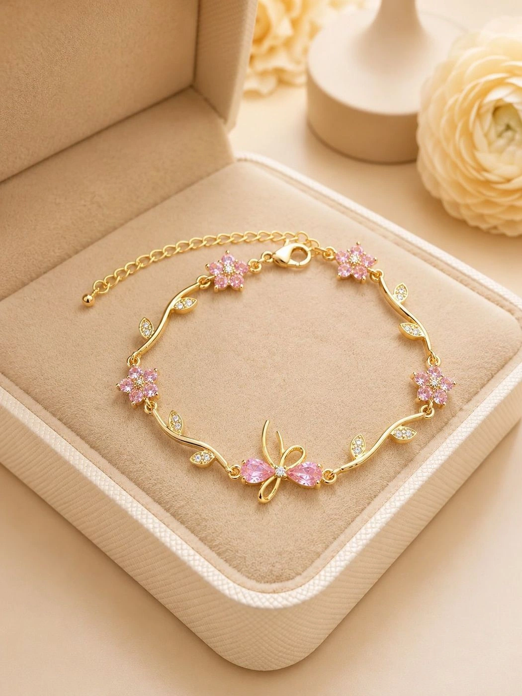Pink Bloom Vine Bracelet