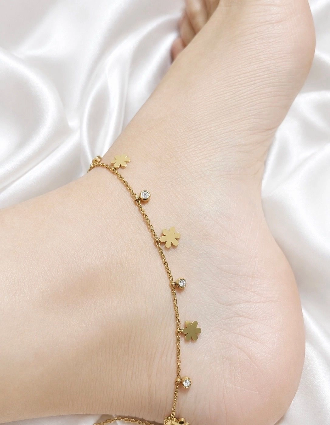 Crystal Flower Anklet