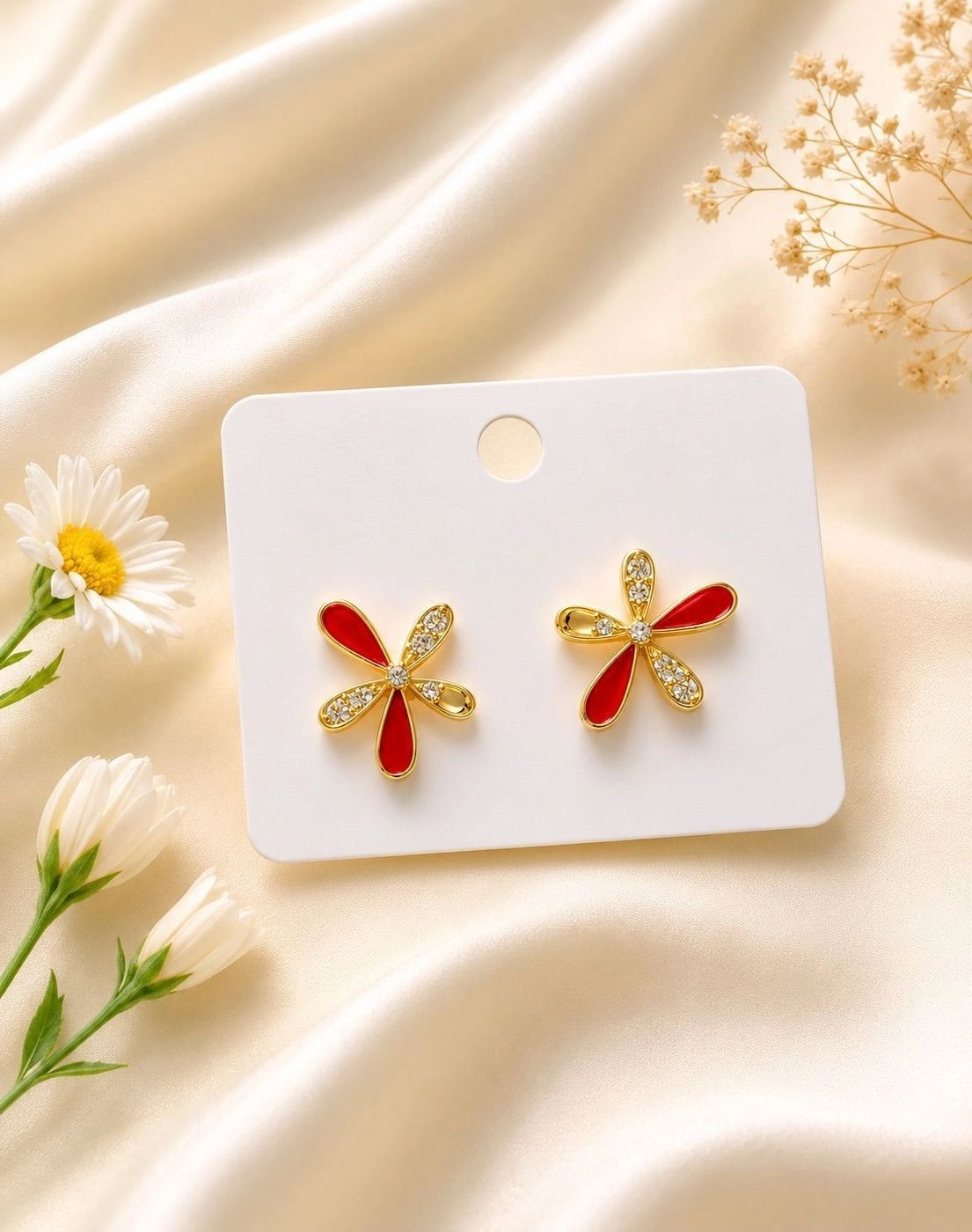 Blooming Ruby Studs