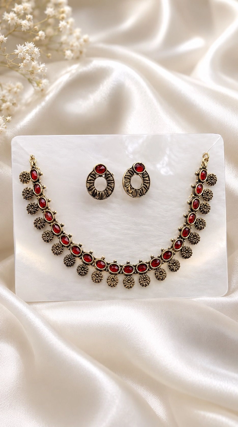 Temple Ruby Necklace Set