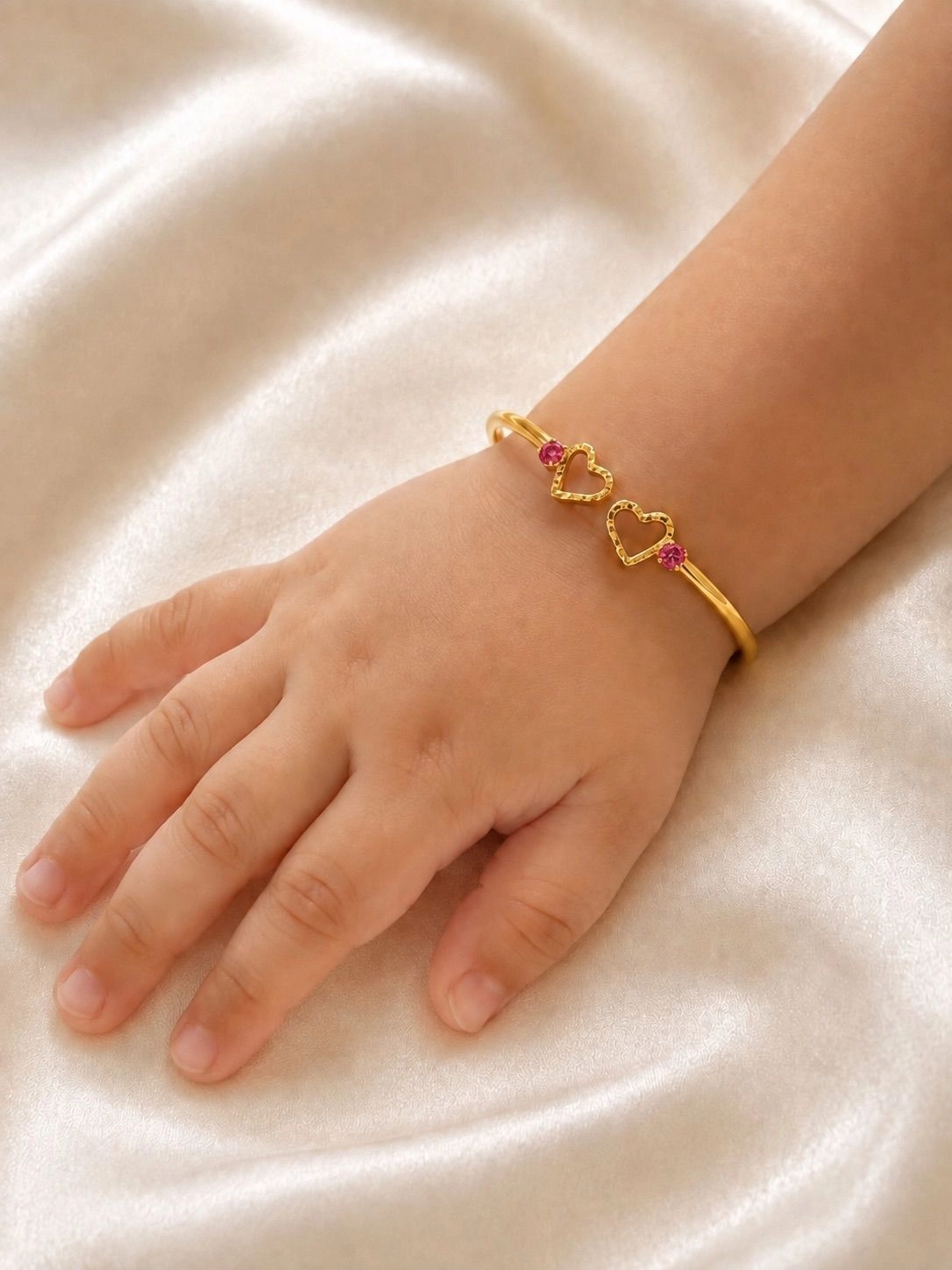 Twin Heart Ruby Bangle