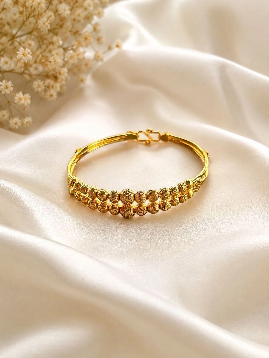 Triple Bead Open Bangle 2