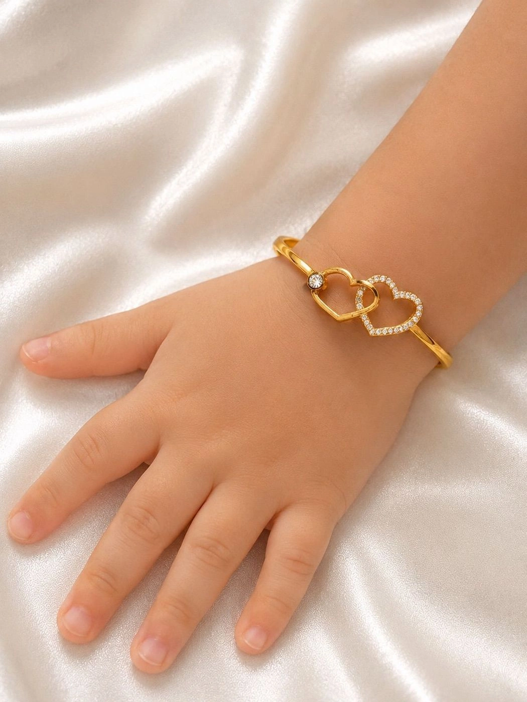 White Spark Heart Bangle 1