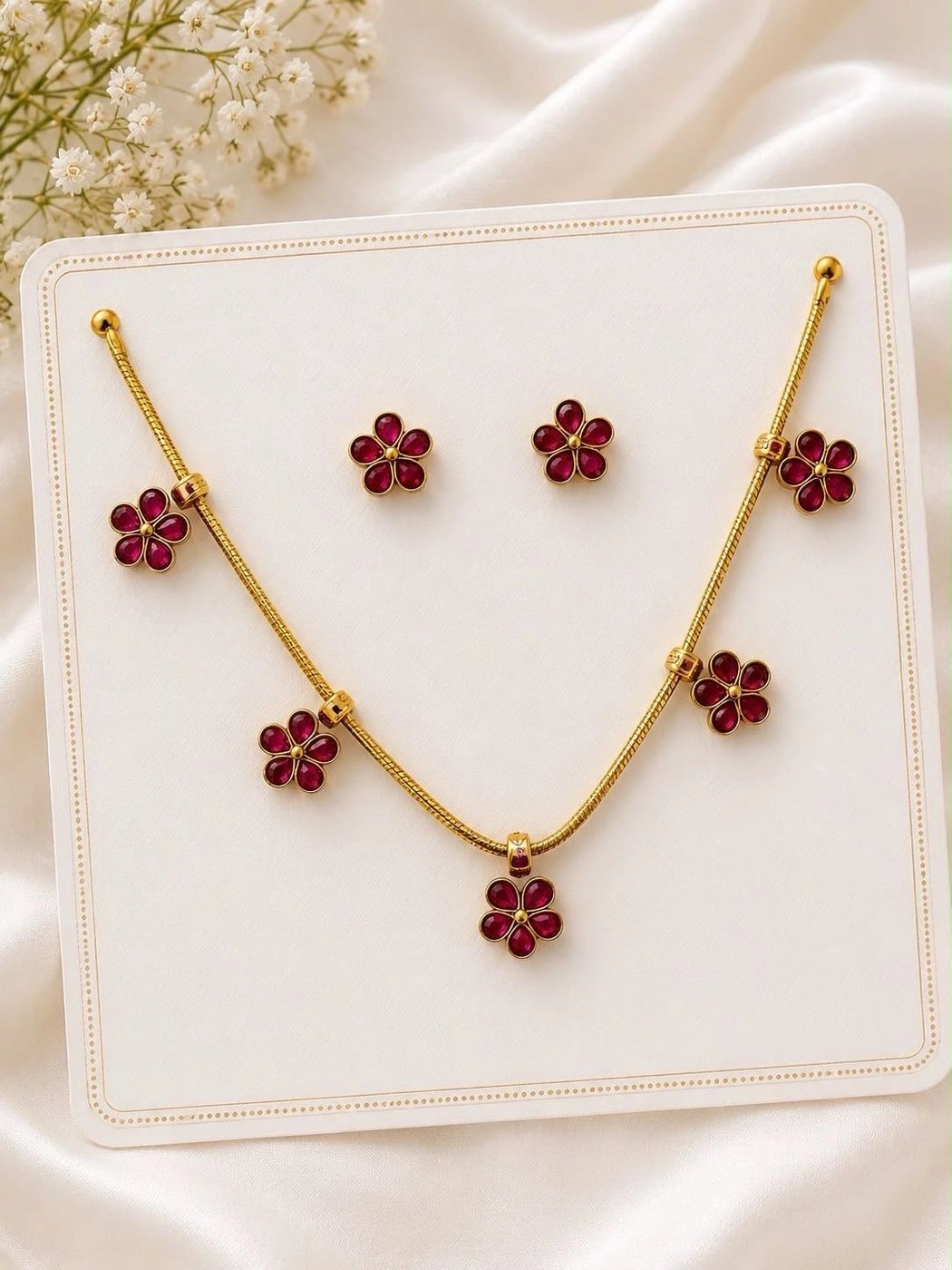 Ruby Floral Necklace