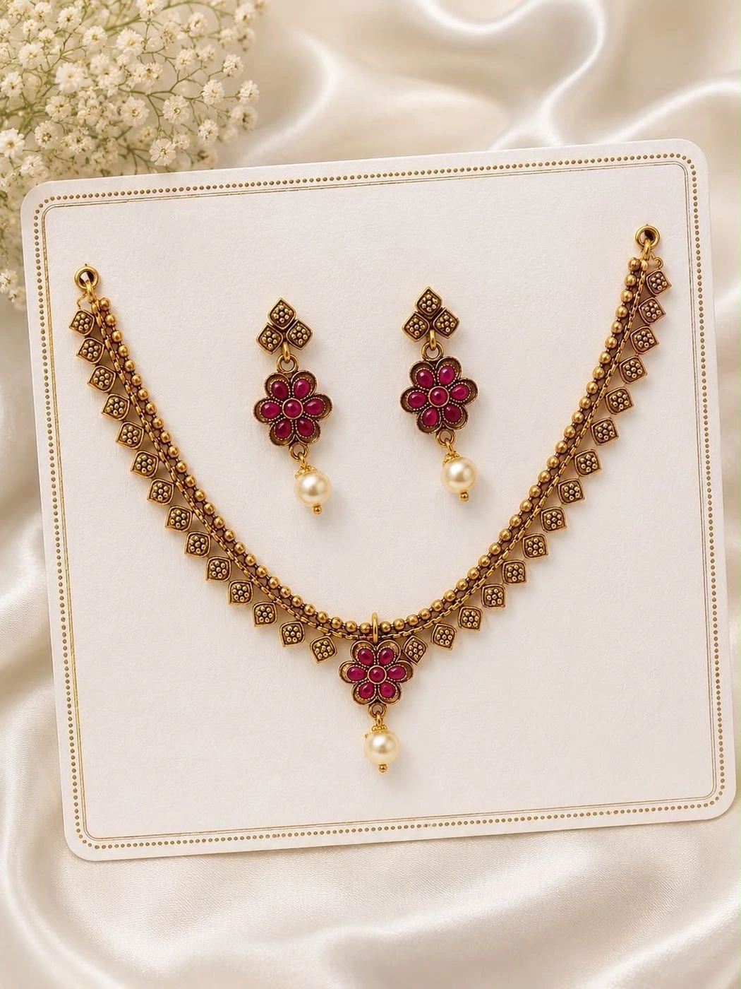 Antique Gold Geometric Choker
