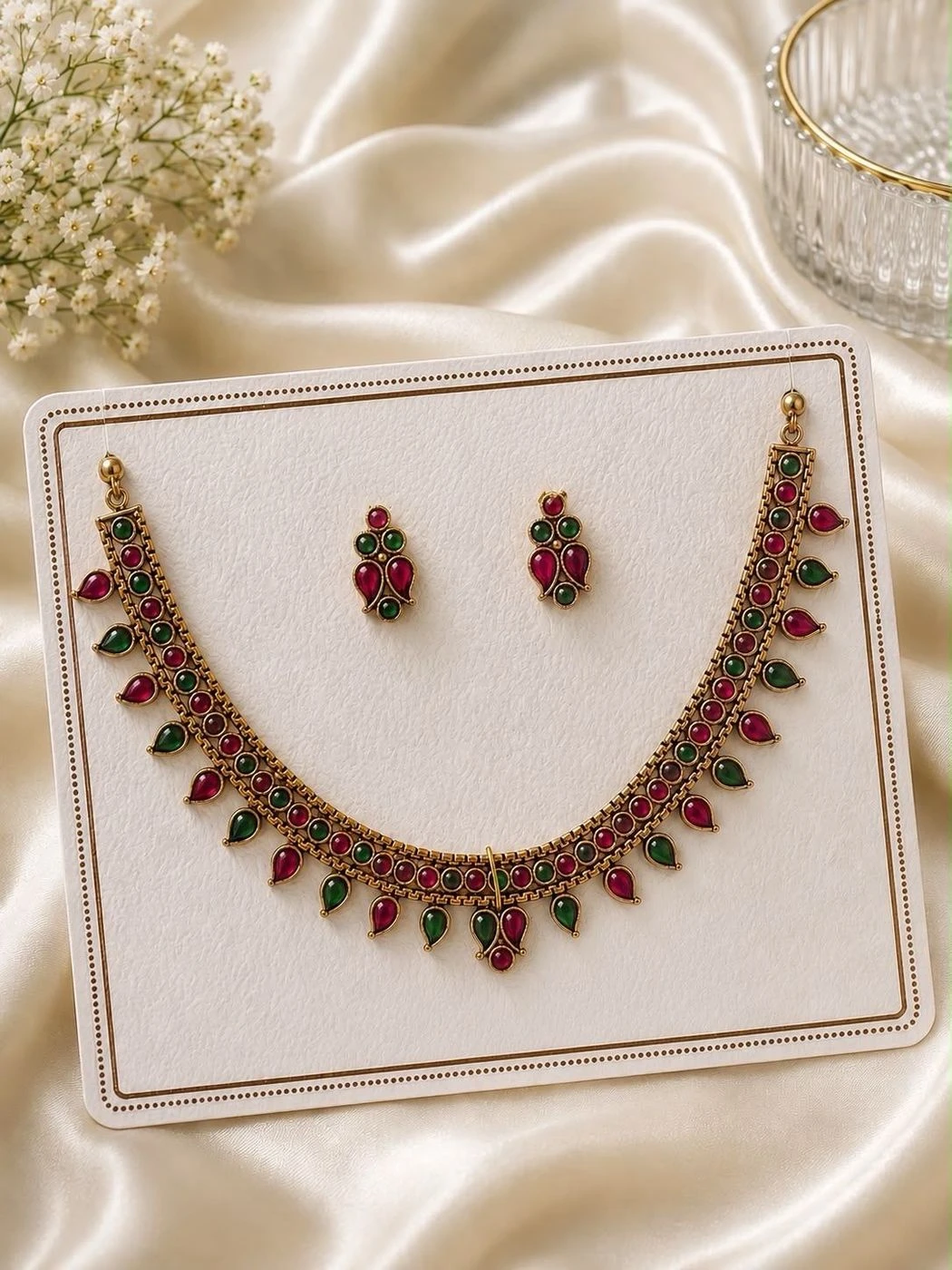 Dual-Tone Kemp Teardrop Necklace Set