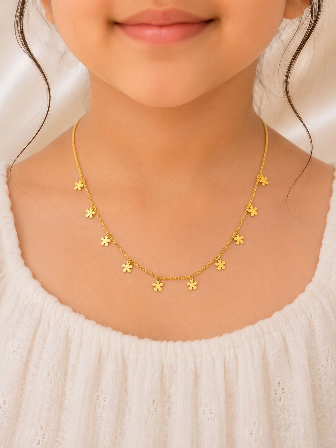 Golden Daisy Charm Necklace