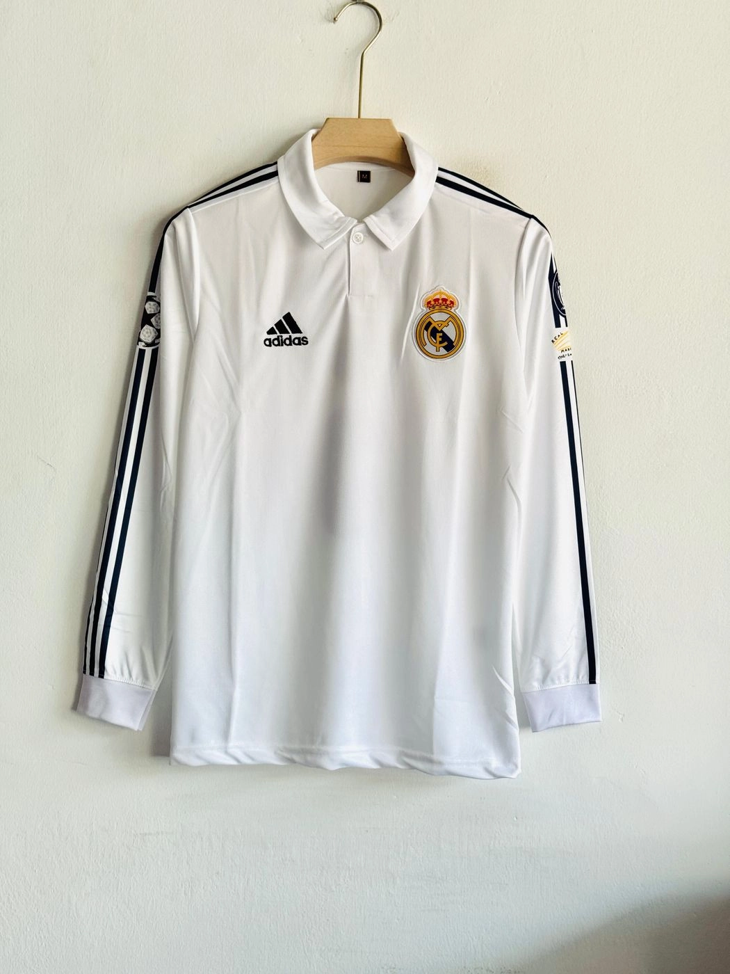 REAL MADRID 2002-03 HOME KIT ZIDANE FULLSLEEVE POLO EMBROIDERY PREMIUM