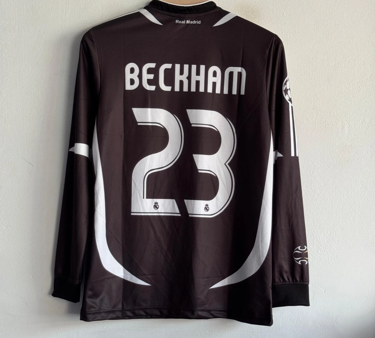 REAL MADRID 2006-07 AWAY KIT BECKHAM FULLSLEEVE POLO EMBROIDERY PREMIUM 2