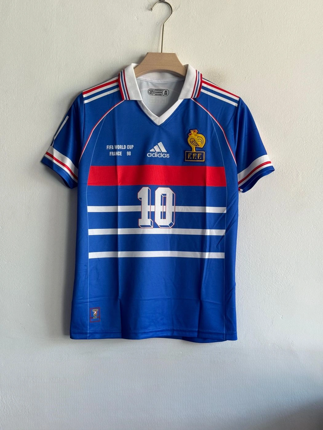 FRANCE 1998 HOME KIT ZIDANE POLO EMBROIDERY