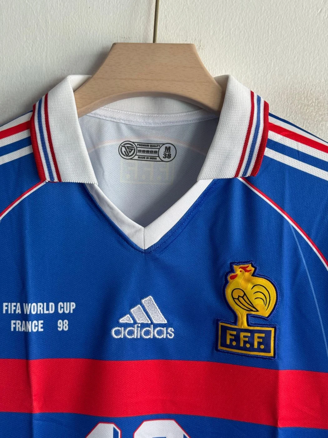 FRANCE 1998 HOME KIT ZIDANE POLO EMBROIDERY 3