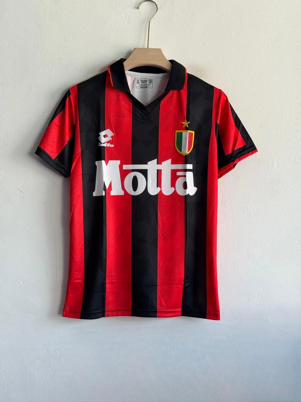 ACMILAN 1993-94 HOME KIT MALDINI POLO EMBROIDERY
