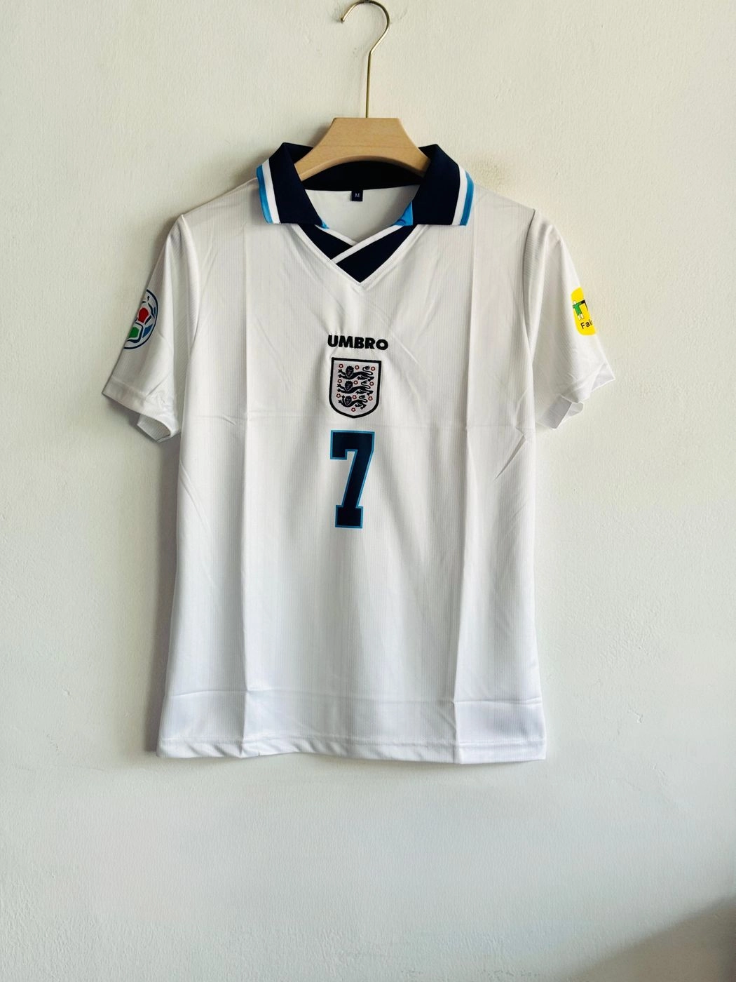 ENGLAND 1996 HOME BECKHAM POLO EMBROIDERY PREMIUM