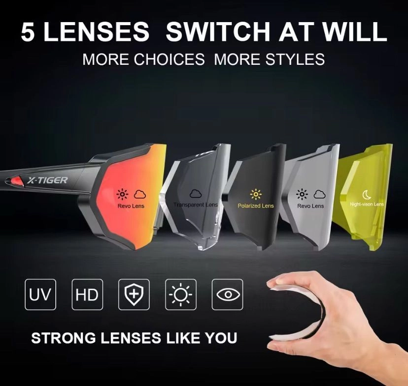 X-TIGER Polarized Sunglass-5 Interchangeable Lens kit