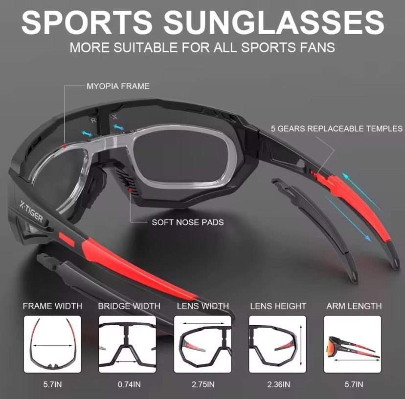 X-TIGER Polarized Sunglass-5 Interchangeable Lens kit
