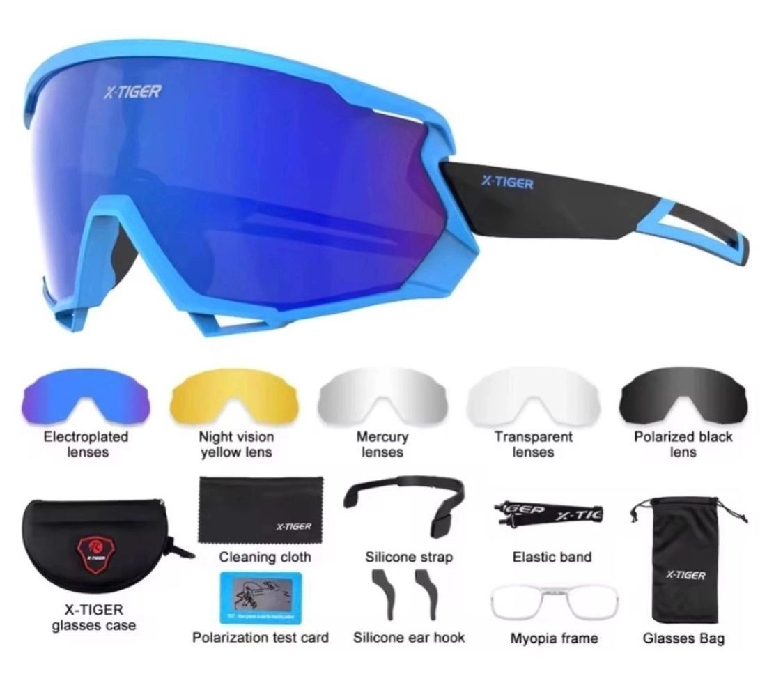 X-TIGER Polarised Sunglass- 3 Interchangeable Lens kit