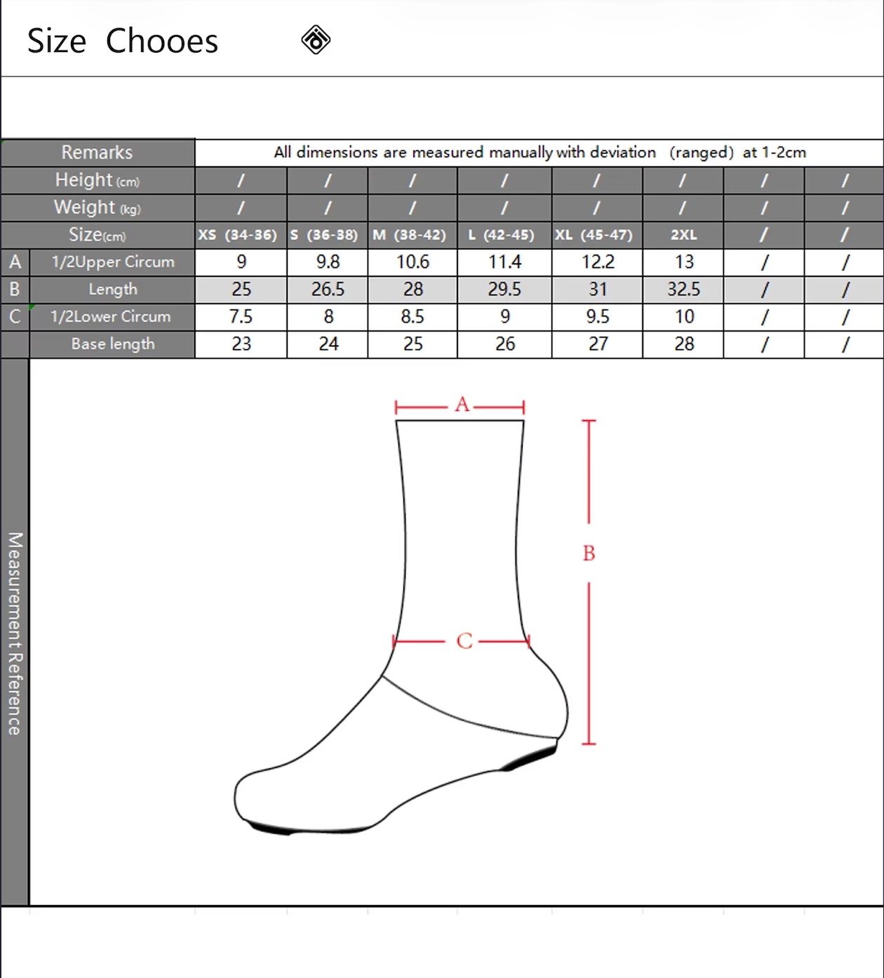 Size chart