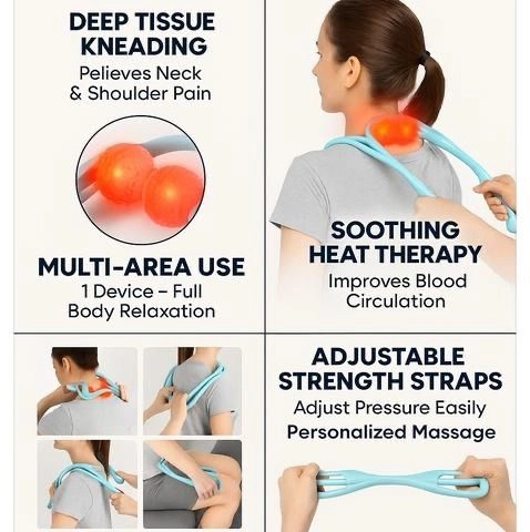 Portable Neck & Shoulder Massager for Back & Q Waist Relief