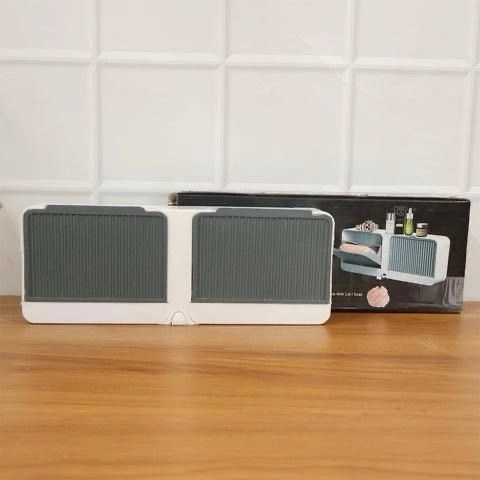 Modern Wall Mounted 4-compartment Bathroom Storage  & Soap Holder