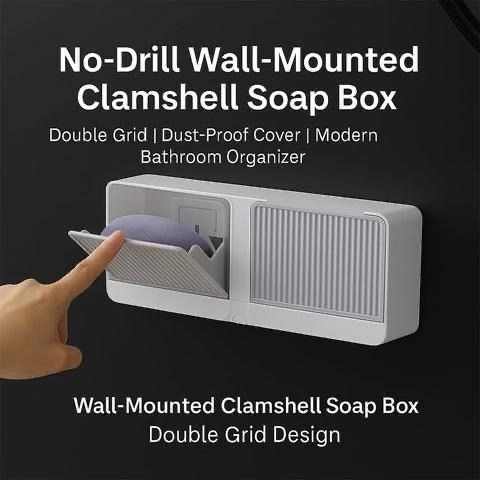 Modern Wall Mounted 4-compartment Bathroom Storage  & Soap Holder