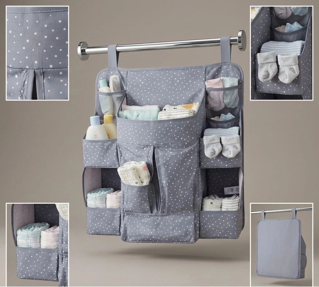 Multi-Pocket Hanging Baby Care Organizer (1 Pc)