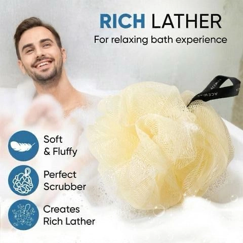 Soft Mesh Bath Loofah Scrubber (2 Pc)