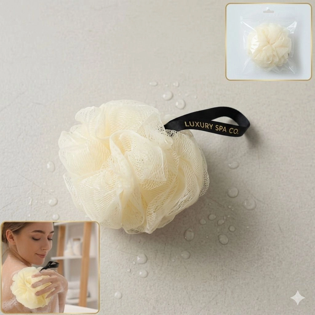 Soft Mesh Bath Loofah Scrubber (2 Pc)