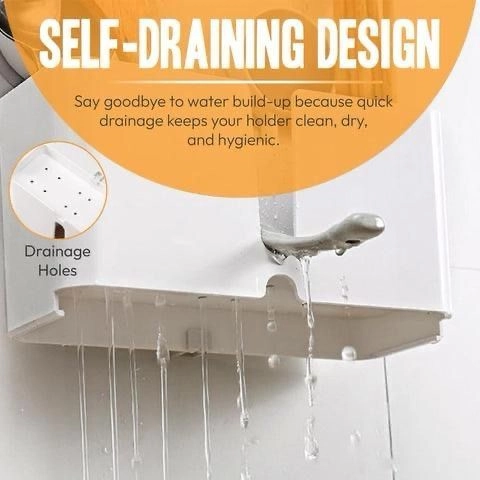 Wall Mounted 3 Compartment Toothbrush Holder With Adhesive Installation