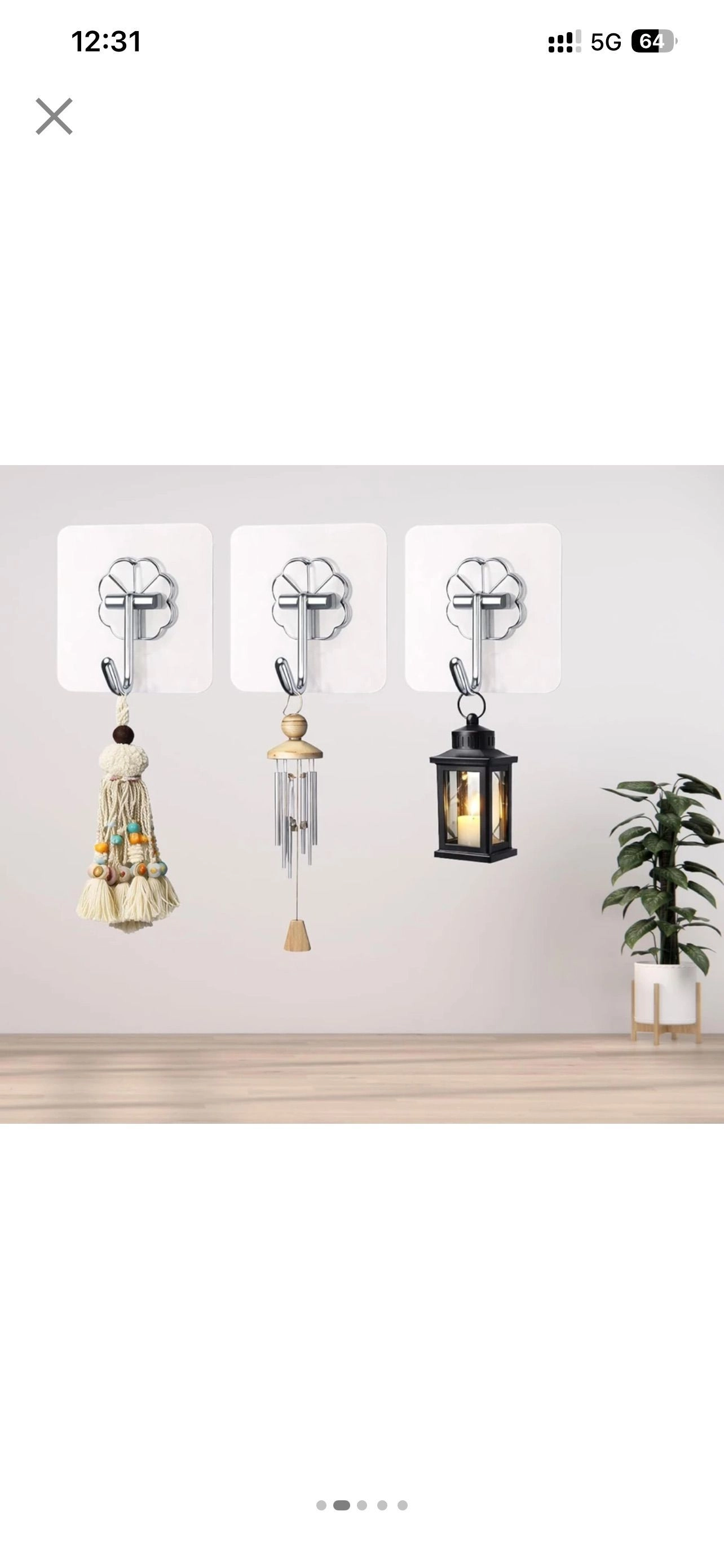 pack of 12 Self Adhesive Wall Hooks Heavy Duty Clear Magic Sticker Hooks for Home Kitchen Bathroom Hanging Towels, Clothes, Utensils - Waterproof & Stainless Steel by 2