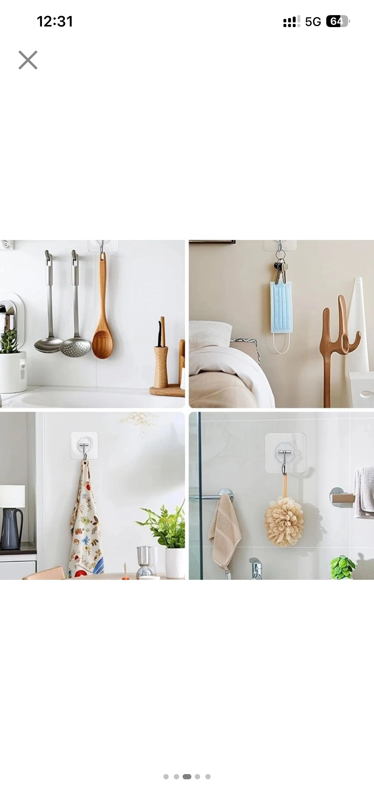 pack of 12 Self Adhesive Wall Hooks Heavy Duty Clear Magic Sticker Hooks for Home Kitchen Bathroom Hanging Towels, Clothes, Utensils - Waterproof & Stainless Steel by 3