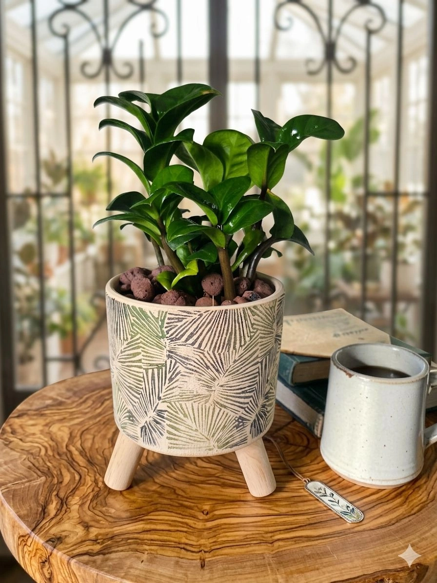 Ceramic pot & plant cp33