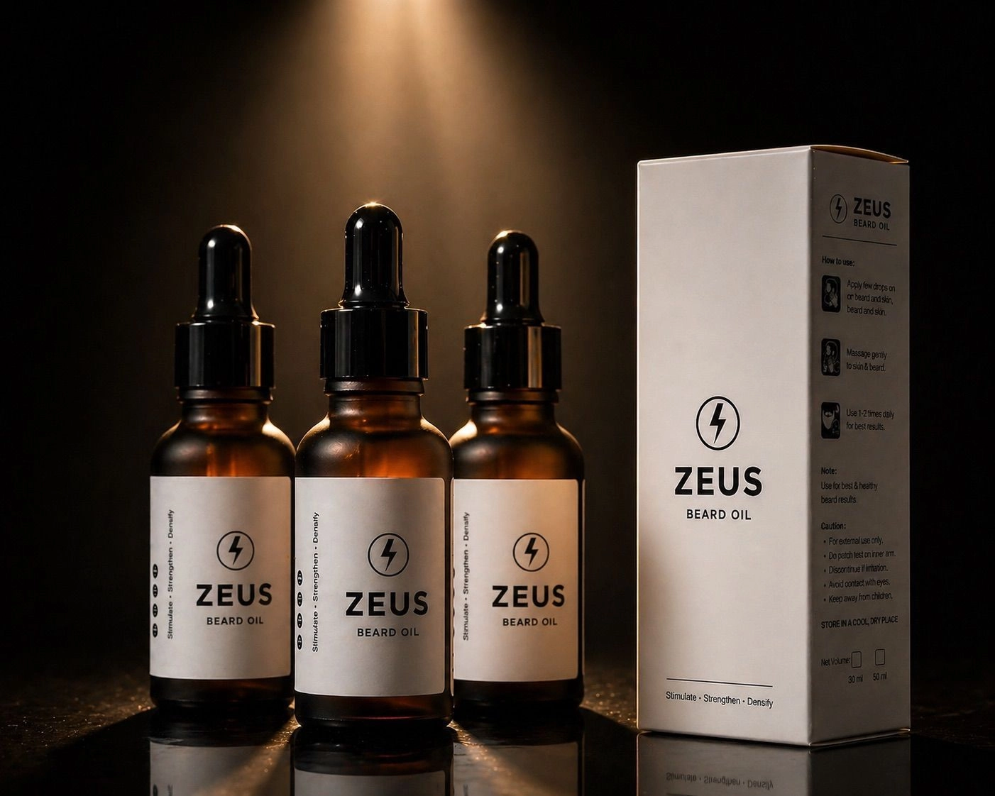 ZEUS BEARD OIL 3x Combo 4