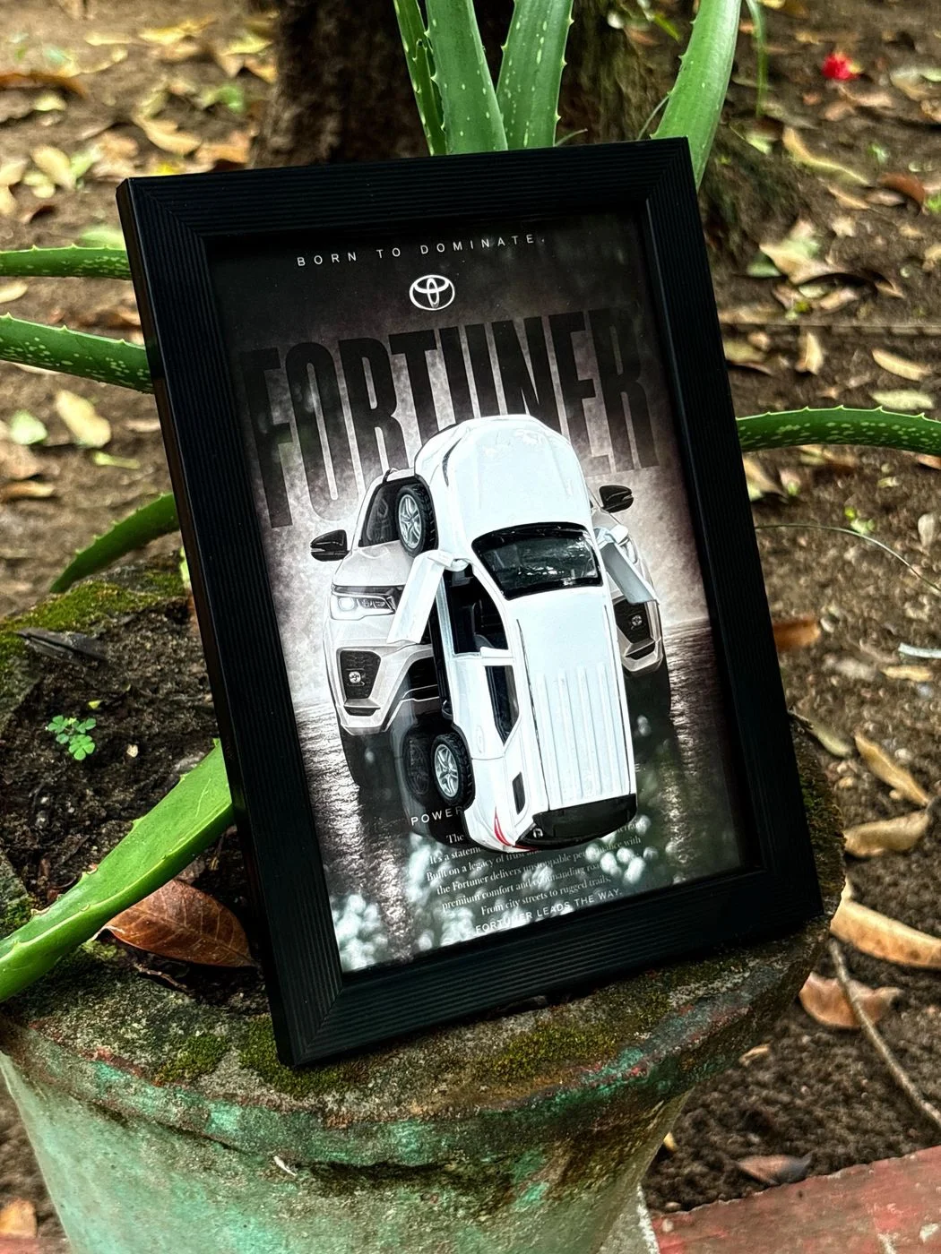 Toyota Fortuner Collector Display Frame – Pearl White Edition 🤍