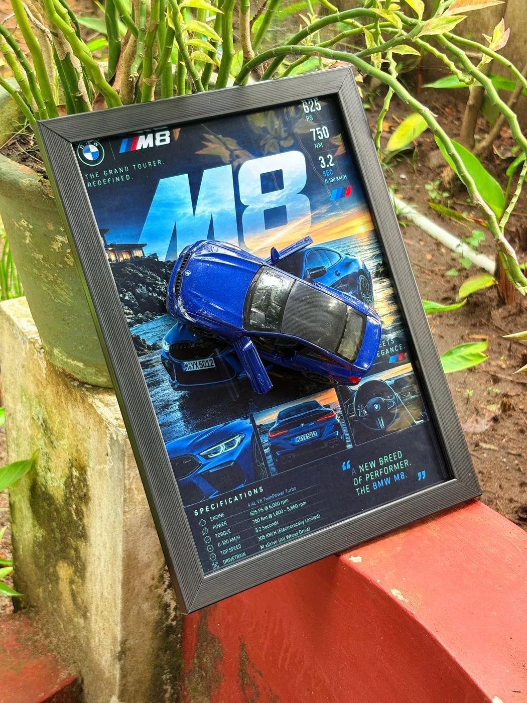 💙 BMW M8 Frame – Marina Blue Edition 1