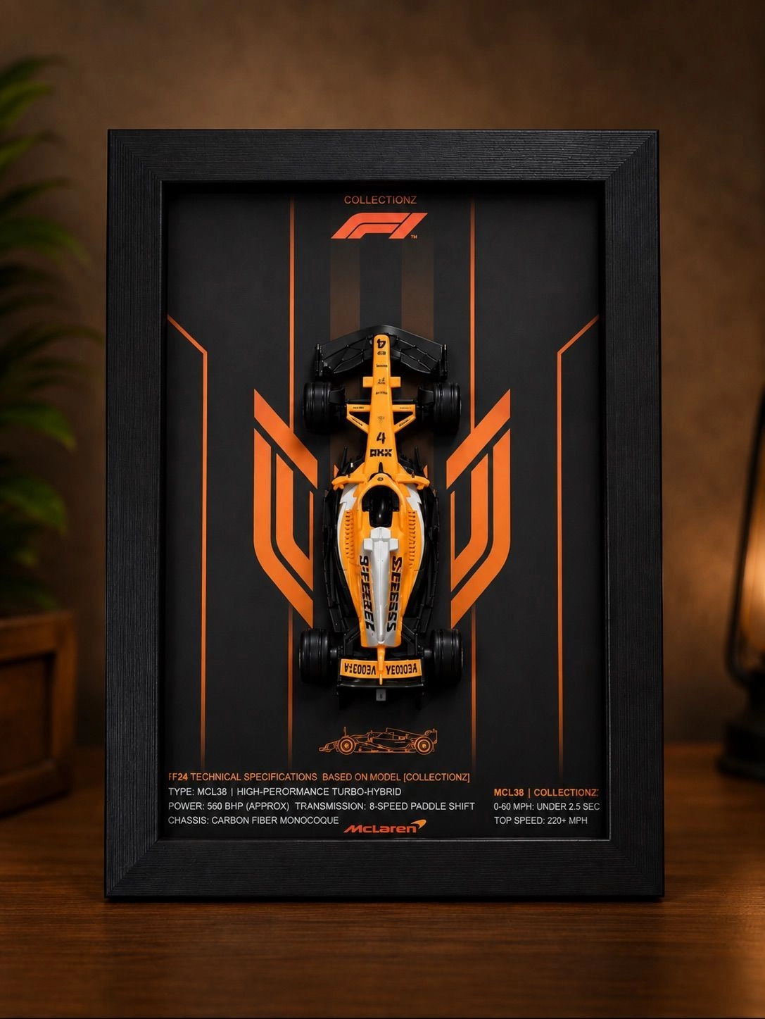 🏎️ Formula 1 Car Frame – Orange Racing Edition 🧡