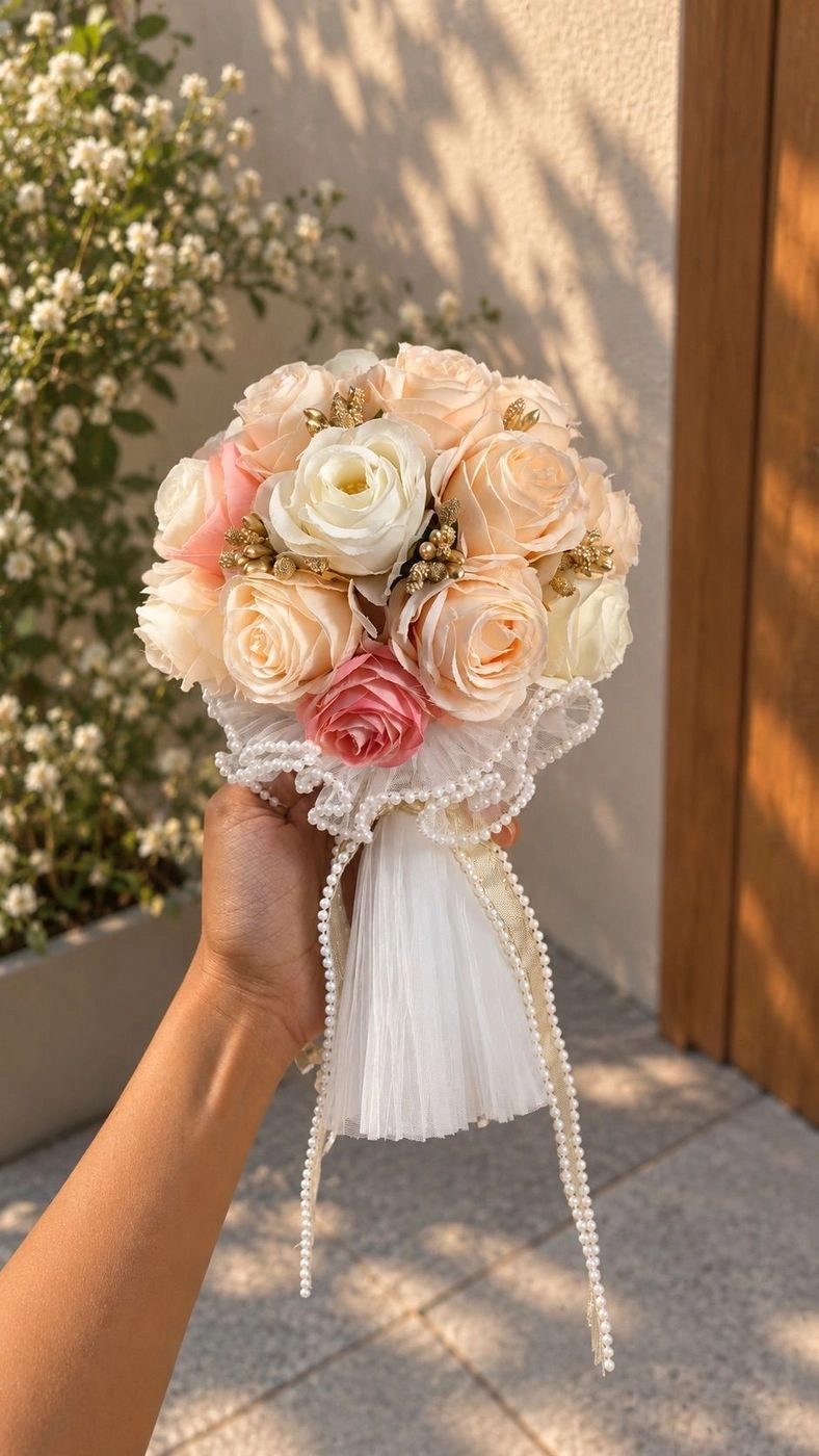 Blush Pearl Elegance Engagement bouquet ✨🤍 1