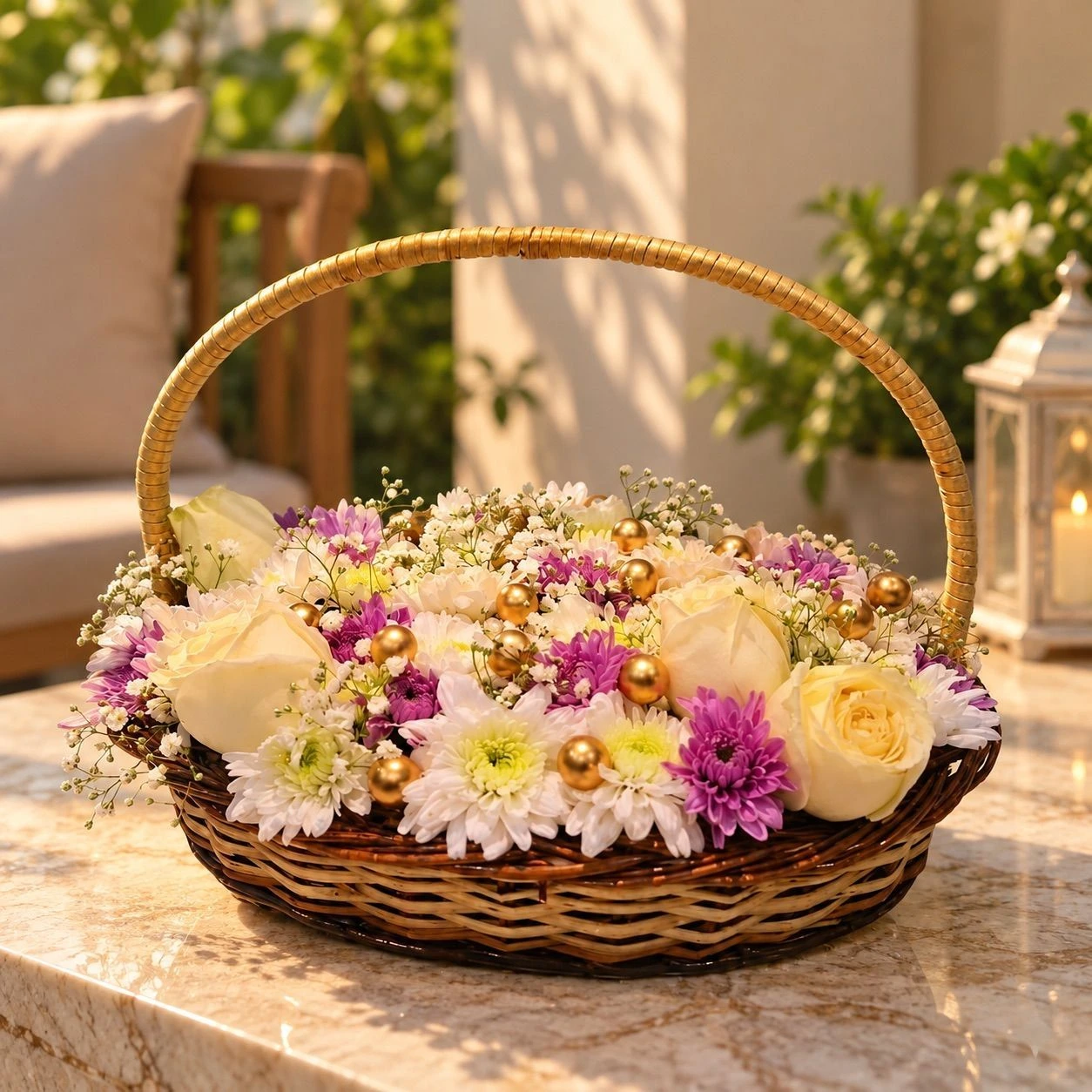 Golden Garden Basket 🌸