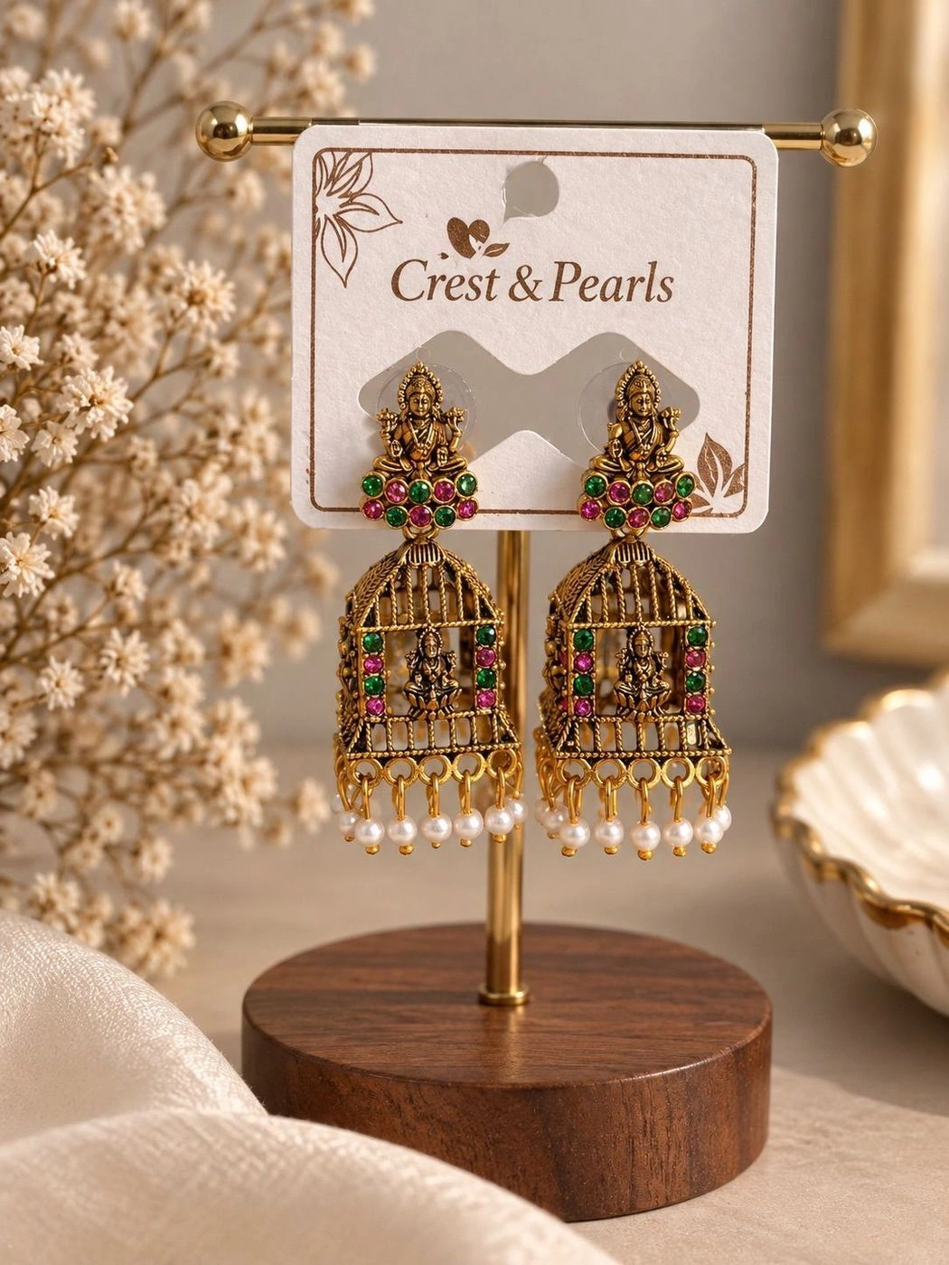 Lakshmi Devi Jhumka Earrings ✨