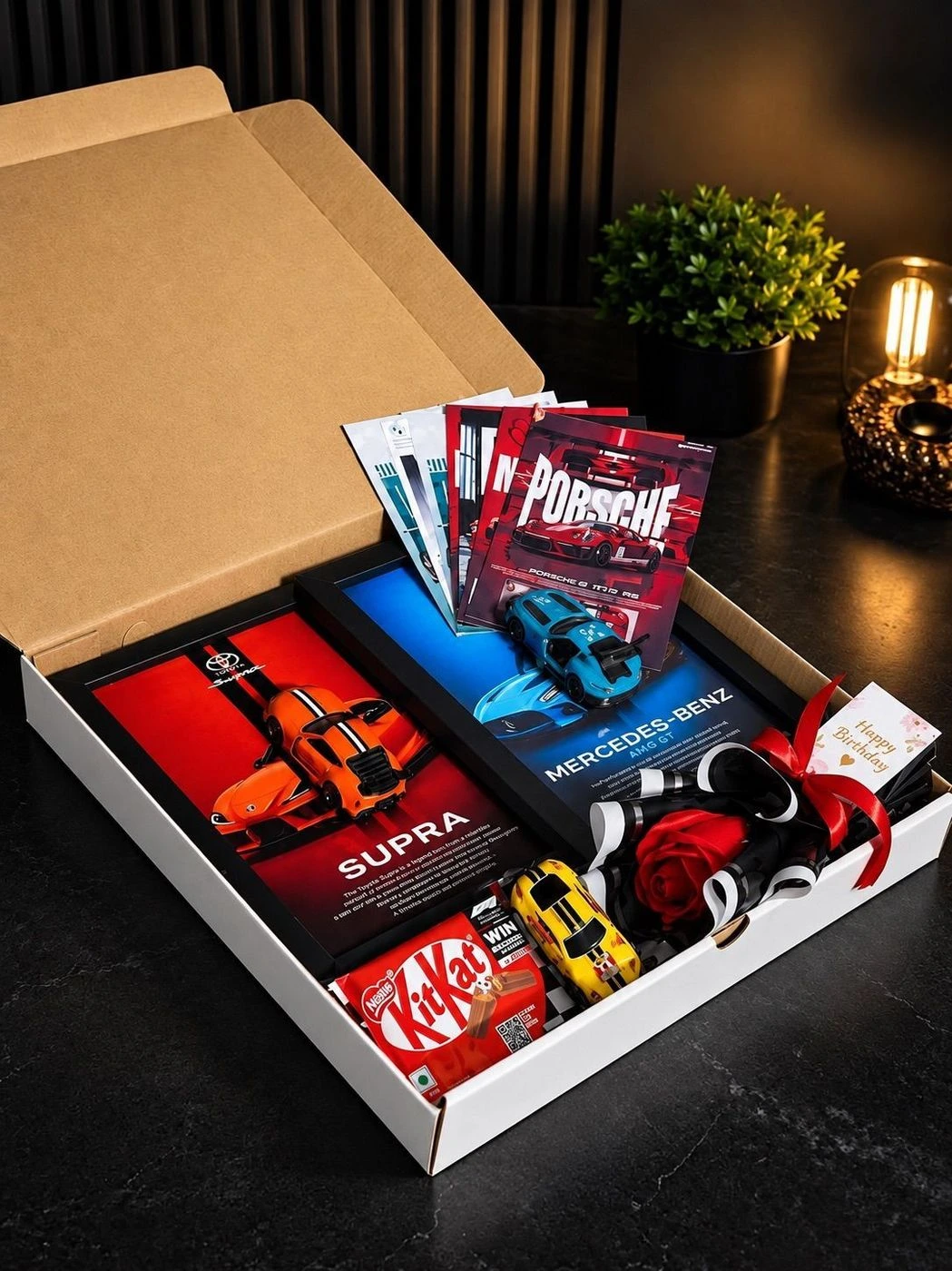 777 Combo – Ultimate Car Lover Gift Hamper – Benz & Supra Edition 🎁