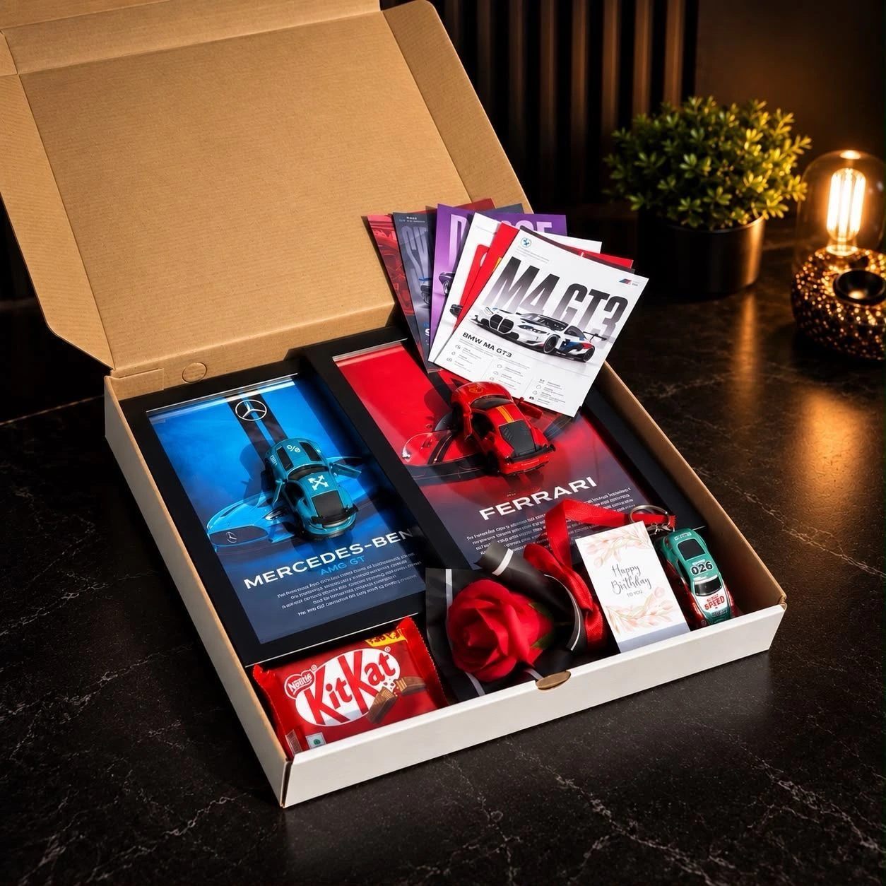 777 Combo – Ultimate Car Lover Gift Hamper – Benz & Ferrari  Edition ❤️