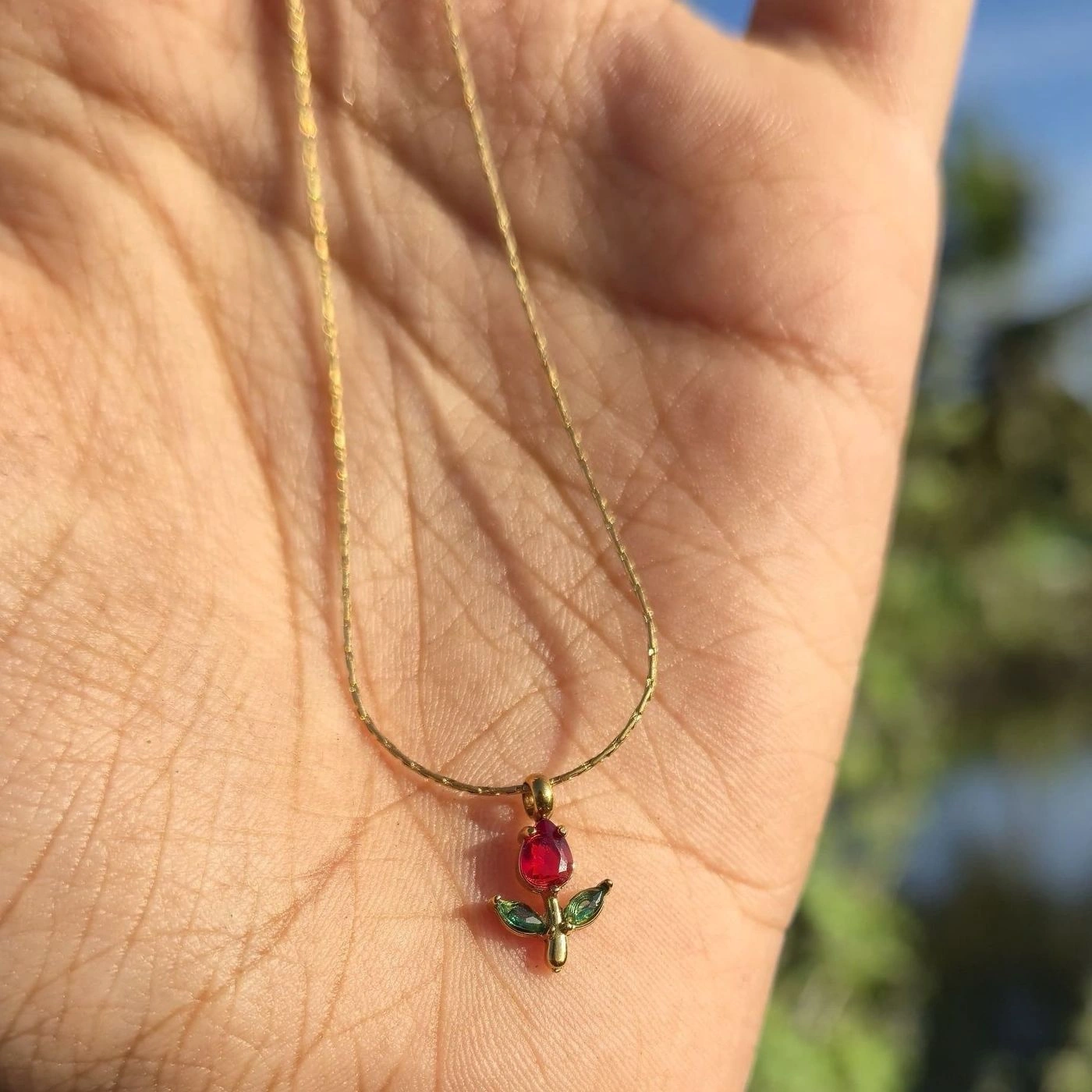 Red Tulip Necklace 1