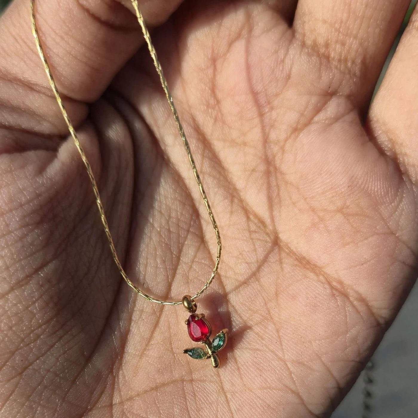 Red Tulip Necklace 2