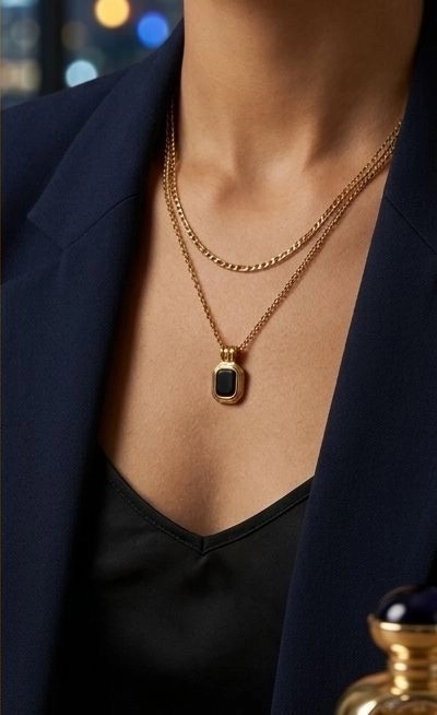 Geometric dual strand chain | Anti Tarnish 2
