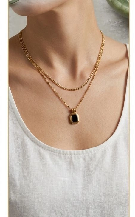Geometric dual strand chain | Anti Tarnish 1