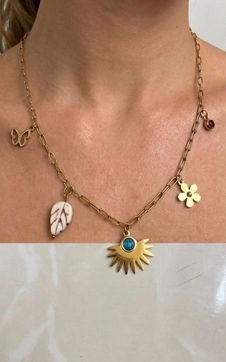 The Wildflower & Wing Charm Necklace 1