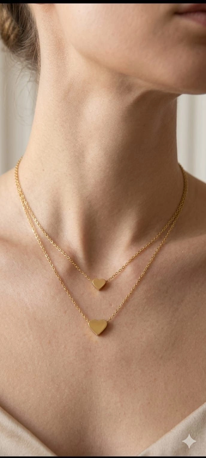 The Double Heart Layered Necklace